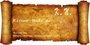Kirner Noémi névjegykártya